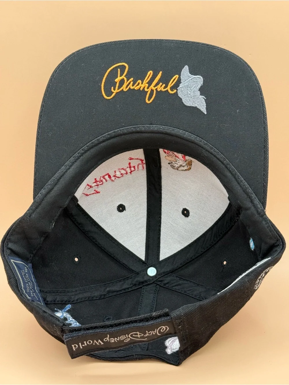 Disney Parks Seven Dwarfs Grumpy Embroidered Adjustable Black Baseball Cap